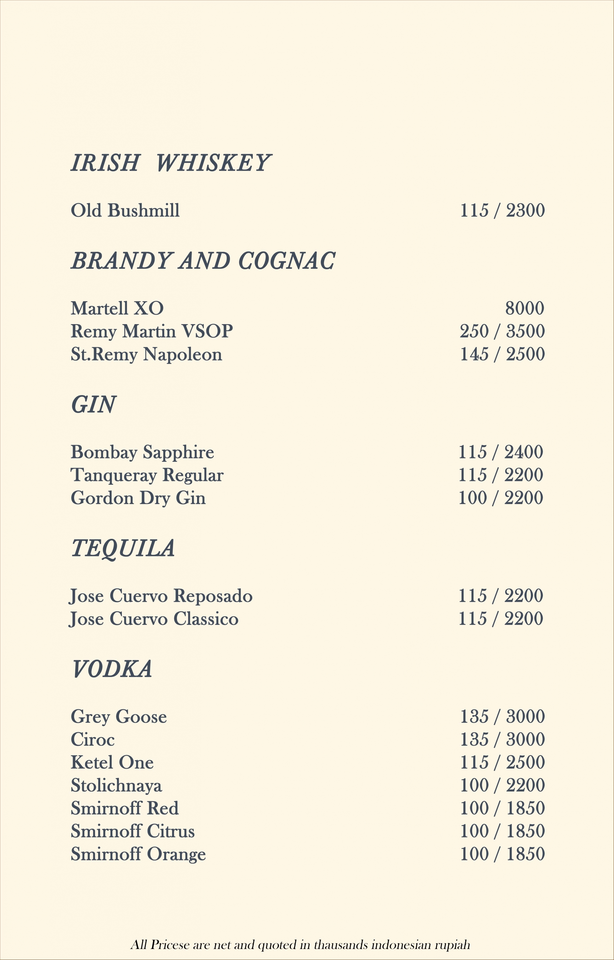 Daftar Minuman